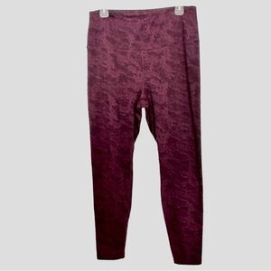 Spyder Size XL Leggings Purple Black Camouflage High Rise Stretch
